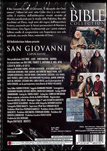 DVD cover for “San Giovanni - Lapocalisse” featuring biblical scenes and cast details.