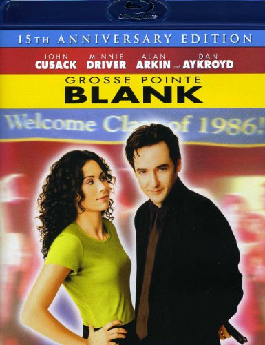 “Grosse Pointe Blank” Blu-ray cover featuring Cusack and Min Driver.