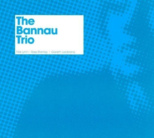 CD cover for "The Bannau Trio" with blue halftone background.