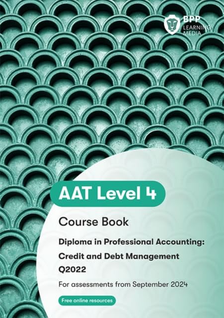 Green book cover with "AAT Level 4 Credit and Debt Management" text.
