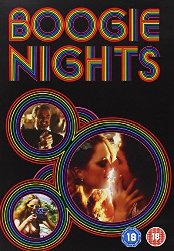 DVD cover for Boogie Nights featuring rainbow-colored circles and scenes from the film.