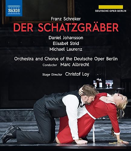 Blu-ray cover for Franz Schrekerās āDer Schatzgraberā opera, featuring performers.