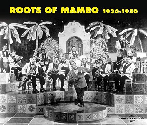Black and white photo of a large Cuban orchestra from the 1930s-1950s.