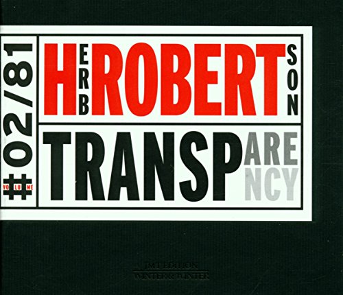 CD cover for Herb Robertson’s “Transparency” with bold red and black text.
