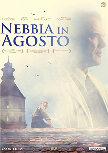 DVD cover for “Nebbia in Agosto” featuring a man and a church tower.