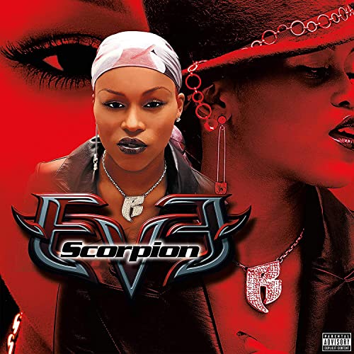 Eve's "Scorpion" album cover featuring the artist and bold title text.