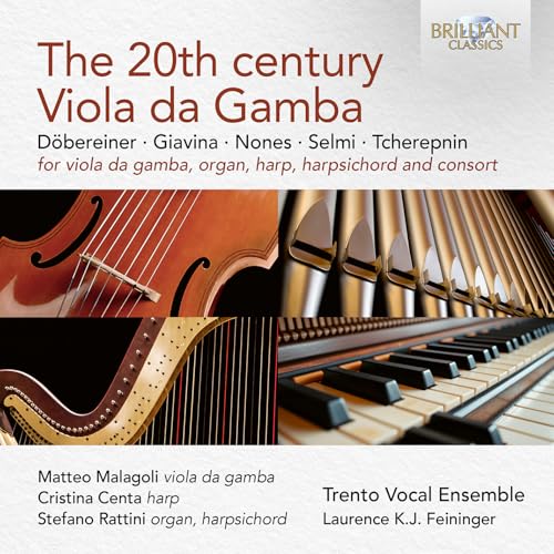 CD cover featuring a viola da gamba, harp, organ pipes, and keyboard.