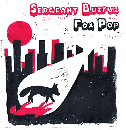 CD cover: black and red cityscape with a white fox silhouette.