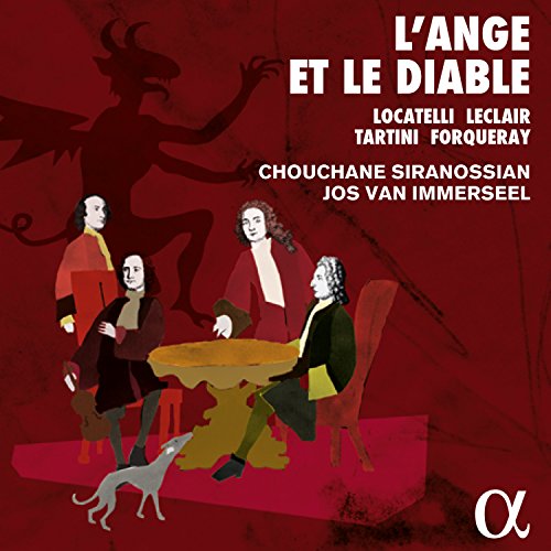 CD cover: devil silhouette, musicians, and a dog on a red background.