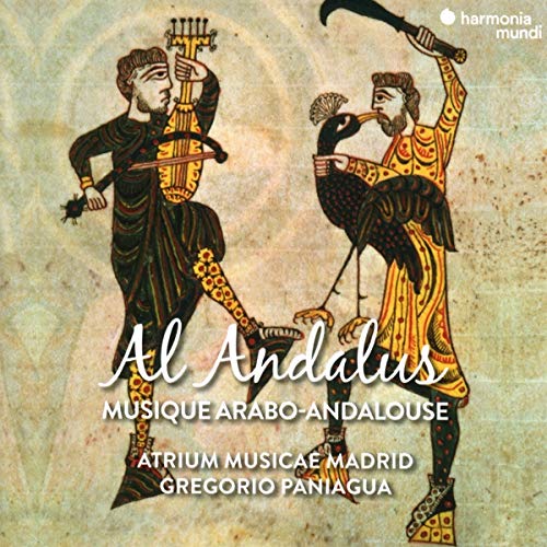CD cover featuring musicians and a peacock from Al-Andalus era art.