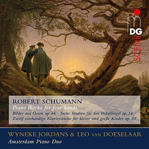 CD cover: painting of two figures under a tree, text "Robert Schumann".
