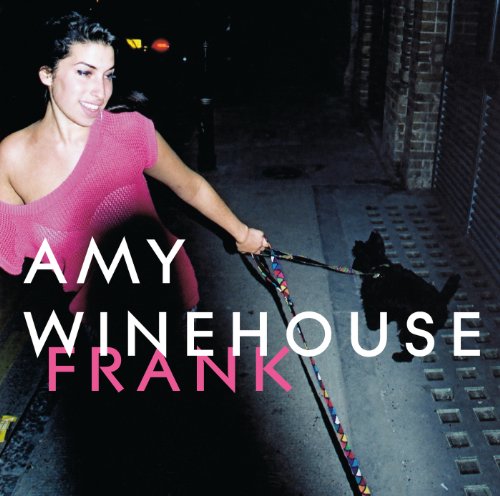 Amy Winehouse album cover, “Frank,” featuring her with a dog.