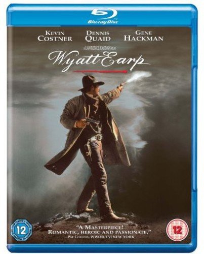 Wyatt Earp" Blu-ray cover featuring Kevin Costner in a cowboy hat and coat.
