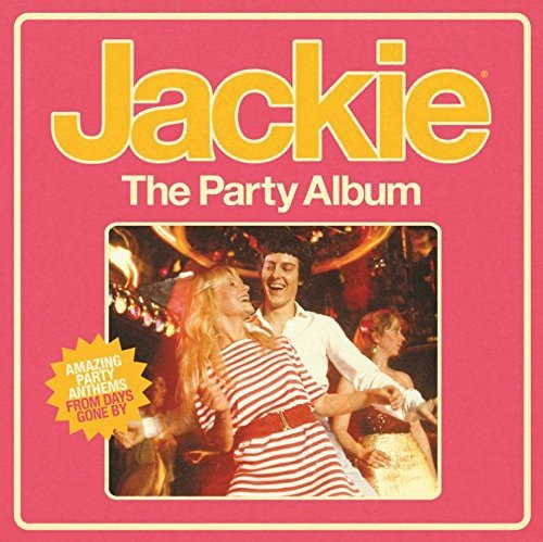 Red album cover for “Jackie - The Party Album” with a dancing couple.