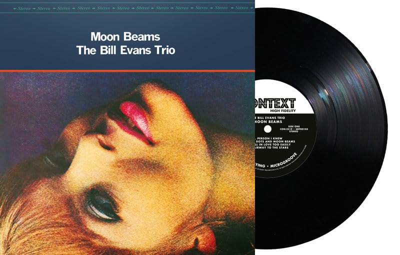 Moon Beams" vinyl record by The Bill Evans Trio, album cover and disc.
