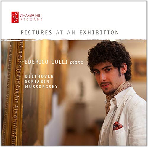 CD cover featuring pianist Federico Colli and ornate gold frame detail.