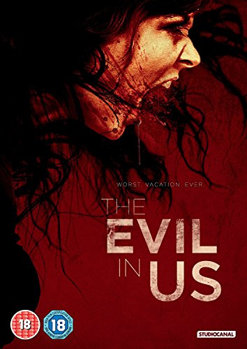 DVD cover for "The Evil In Us" featuring a distressed woman’s face.