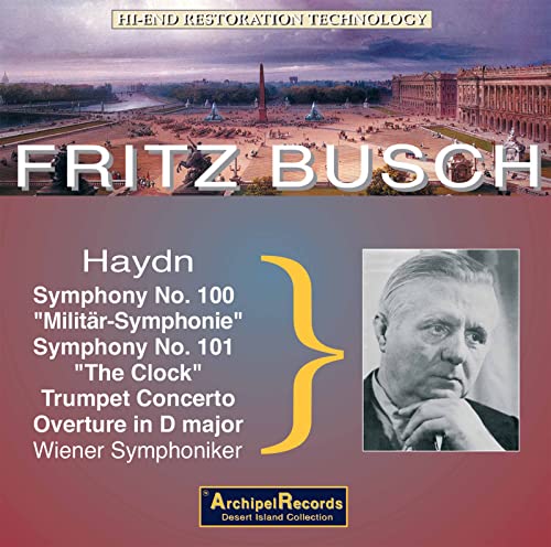 CD cover for Fritz Busch conducting Haydn symphonies and a concerto.