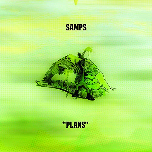 Lime green album cover with abstract illustration of a snail and text.