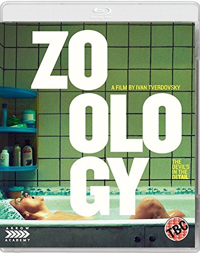 Zoology" Blu-ray cover with green tiles, white text, and a bathtub scene.
