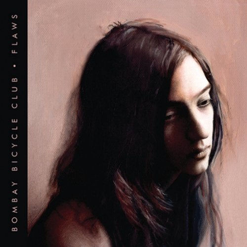 Oil painting of a person with long dark hair against a muted pink background.