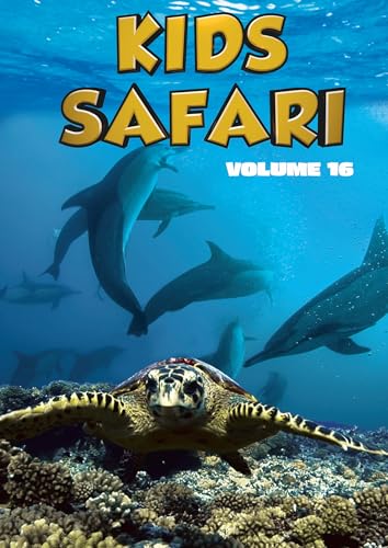 DVD cover for āKids Safari: Volume Sixteenā featuring dolphins and a turtle.