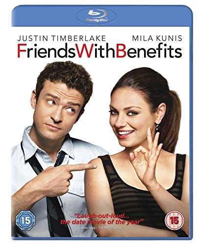 Friends With Benefits" Blu-ray cover featuring Justin Timberlake and Mila Kunis.