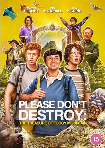 DVD cover art featuring three young men in front of a mountain and treasure.