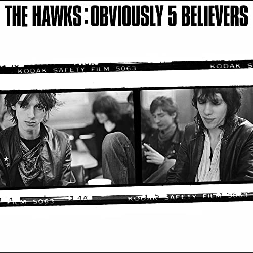 CD cover for The Hawks’ “Obviously 5 Believers” featuring four band members.