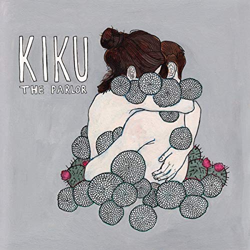 CD cover art: couple embracing amidst chrysanthemums and cacti.