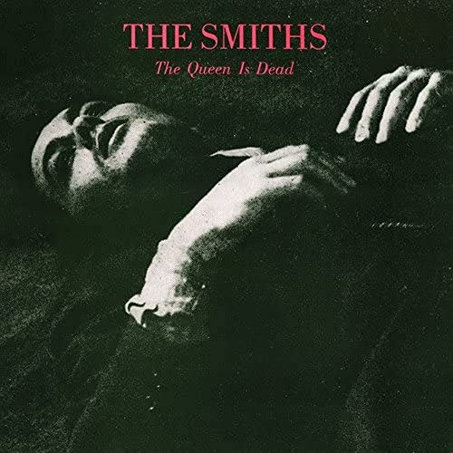 Album cover for The Smiths’ “The Queen Is Dead” with a faded portrait.