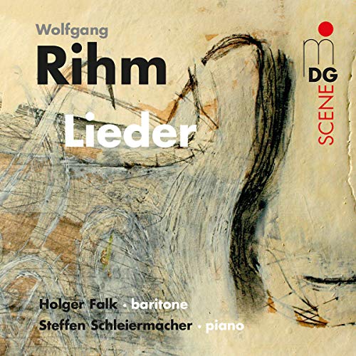 CD cover for Wolfgang Rihm’s “Lieder” with abstract portrait art.