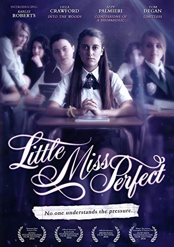 DVD cover for “Little Miss Perfect” featuring a young woman in school uniform.