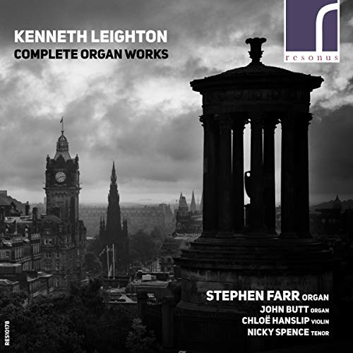 CD cover featuring a stone monument and city skyline in Scotland.