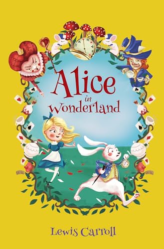 Cover of “Alice in Wonderland” featuring Alice, the White Rabbit, and other characters.
