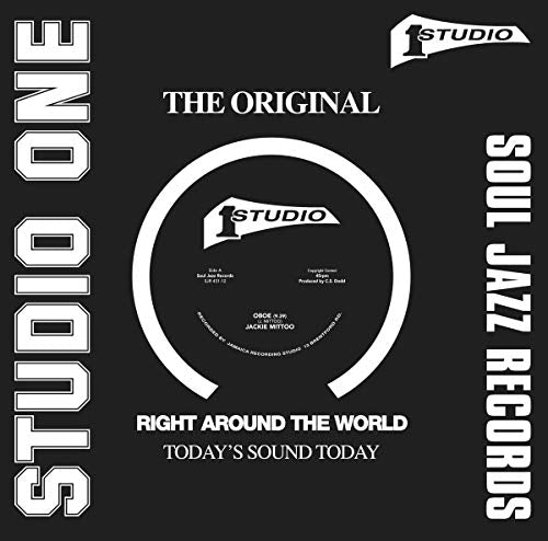 Black vinyl record label with white text, "Studio One" and "Soul Jazz Records".