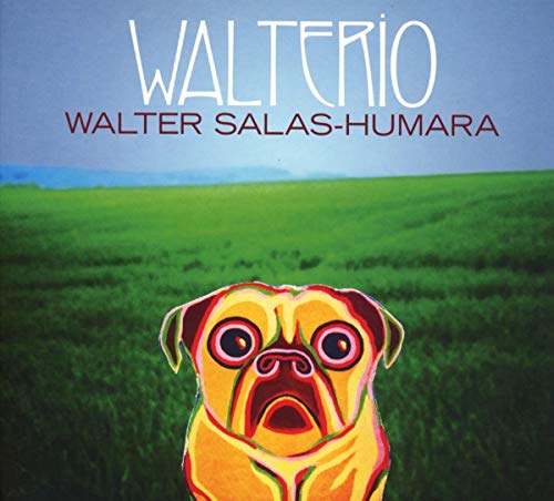 CD cover with painted pug portrait and green field background.