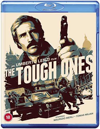 Blu-ray cover for "The Tough Ones" featuring a man with a gun.