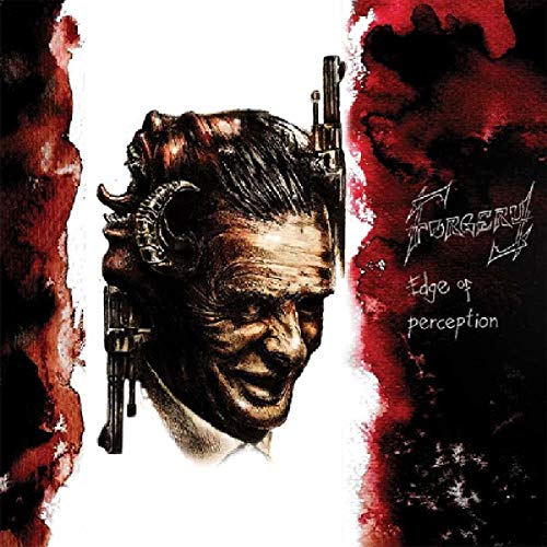 CD cover: Sketch of a demonic-looking man with guns for horns.