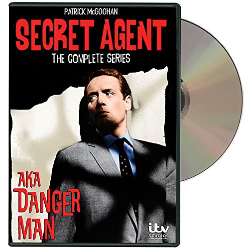 DVD cover for "Secret Agent" featuring Patrick McGoohan in a suit.