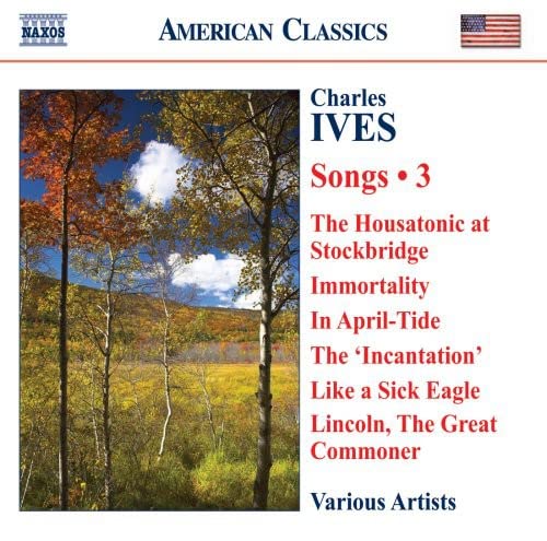 CD cover for “Ivessongs Vol 3” featuring autumn trees and song titles.