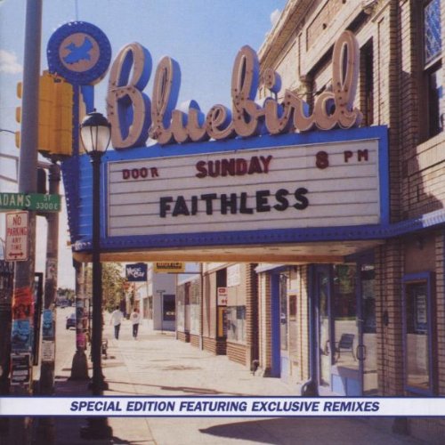 CD cover for Faithless - Sunday 8PM, showing a theatre marquee.