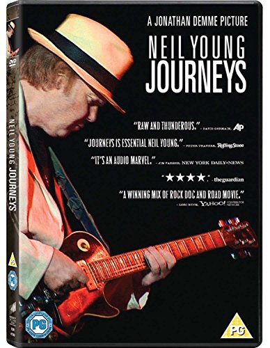 DVD cover for “Neil Young: Journeys” featuring Young playing guitar.