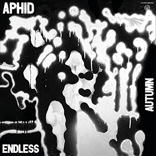 Black and white abstract album cover with dripping paint effect.