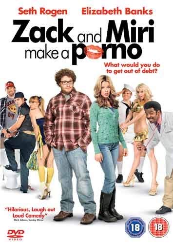 DVD cover for "Zack and Miri Make a Porno" featuring cast members.