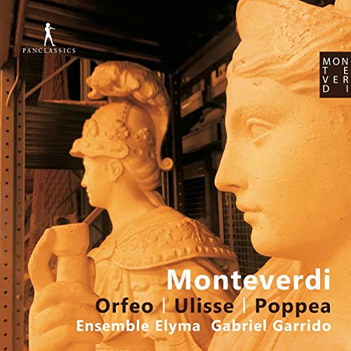 CD cover featuring a classical bust and the composer Monteverdi’s name.