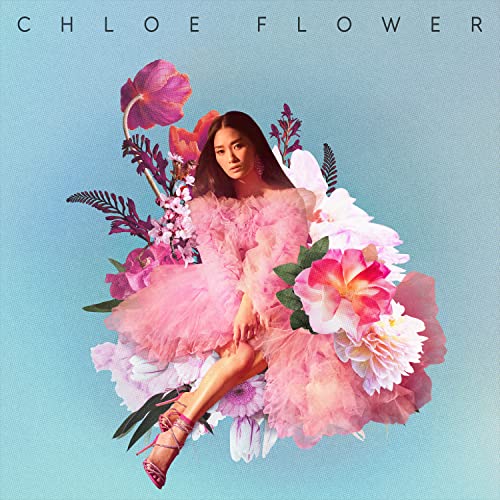 Chloe Flower album cover featuring a woman surrounded by pink flowers.