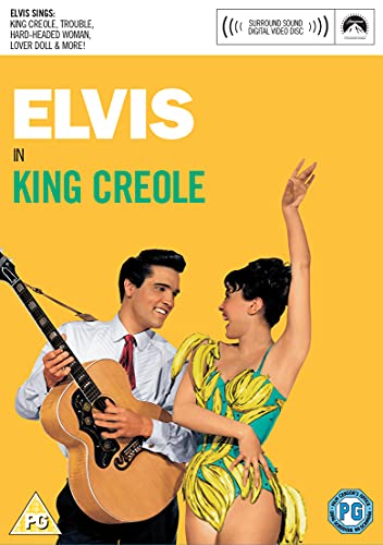 DVD cover featuring Elvis Presley playing guitar next to a woman in a banana costume.
