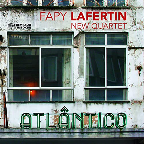 CD cover featuring a weathered building facade and glowing "Atlantico" sign.