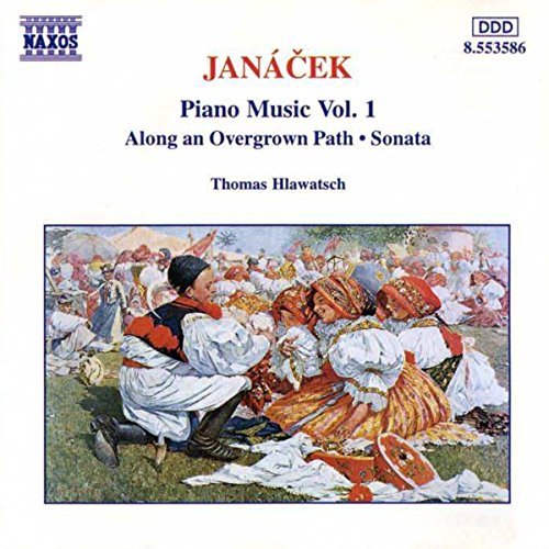 CD cover for Janáček piano music featuring a colorful folk painting.